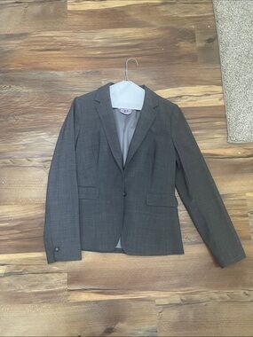 Banana Republic Charcoal Gray Wool Blend Stretch Academia Neutral Blazer Size 10